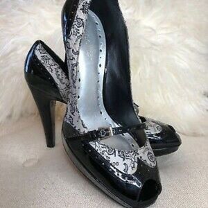 BCBGirls Genuine Black Patent Leather Ankle Strap